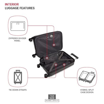 SwissGear 8090 Hardside Expandable Luggage with Spinner Wheels, Black, Checked-Medium 24-Inch - color: Black, size: Checked-Medium 24-Inch