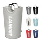 DOKEHOM 90L Large Laundry Basket, Collapsible Laundry Bag, Freestanding Tall Clothes Hamper, Foldable Washing Bin (Grey) - color: Light Grey, size: 90L