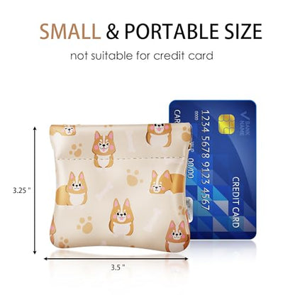 Travelambo Leather Squeeze Coin Purse Pouch Change Holder For Men & Women - color: Orange Fox