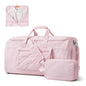 S-ZONE Garment Duffle Bags for Travel Carry on Convertible 2 in 1 Suit Bags Hanging Suitcase with Toiletry Bag 50L - color: Pink