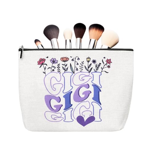 Mimi Gigi Makeup Cosmetics Bags Gifts for Grandma Nana Travel Toiletry Bag from Granddaughter Grandson Nana Granny Makeup Pouch Grandma Grandmother Birthday Small Canvas Storage Bag Gifts - color: Gigi