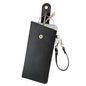 CHANGAR Portable Glasses Case Soft Leather Sunglasses Case with Wrist Strap Travel Sunglass Organizer Pouch with Hanging Hook - color: Black