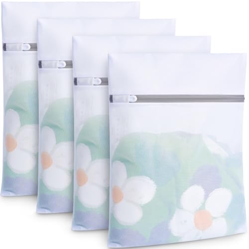 BAGAIL Laundry Bags Mesh Wash Bag for Intimates Lingerie and Delicates(4L) - color: Pearl White-Fine Mesh, size: 4L