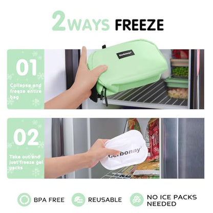 Cerbonny Small Cooler Bag Freezable Lunch Bag for Work School Travel, Leak-proof, 3.5L, Mint Green - color: Mint Green - Large