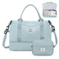 Weekender Bags for Women,Personal Item Travel Bag with Shoes Compartment,Overnight Travel Duffel Bag with Toiletry Bag - color: Light Blue, size: Large