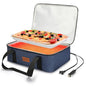 Food Warmer Electric Casserole Carrier - Large Heated Lunch Bag for Car Truck, 12V/24V/110V, Thermos for hot food for Potluck Cookouts Parties Picnic,Lasagna Lugger,Fits 9"x13" Baking Pan (Navy) - size: Navy