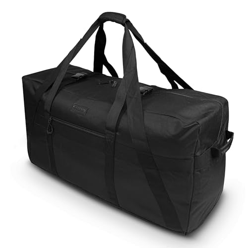 Fitdom 130L 35" Heavy Duty Extra Large Duffle with Upgrade Zipper, Durable & Water Resistant. Perfect as Camping Bag Travel Storage Tent Storage Sports Equipment Bag For Coaches & More