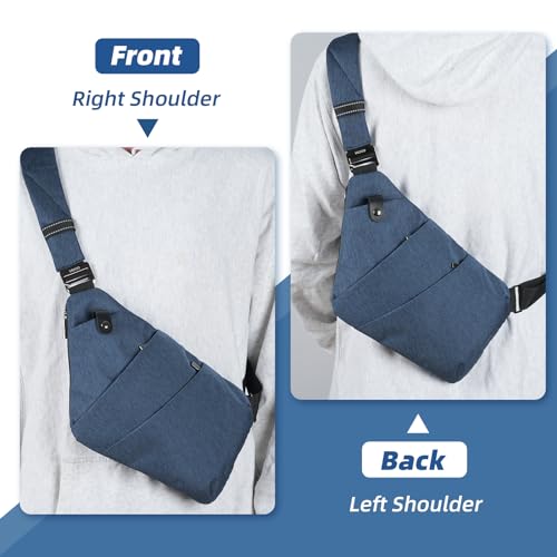 VADOO Sling Bag - Anti-theft Crossbody Shoulder Bag for Men and Women - color: Navy Blue