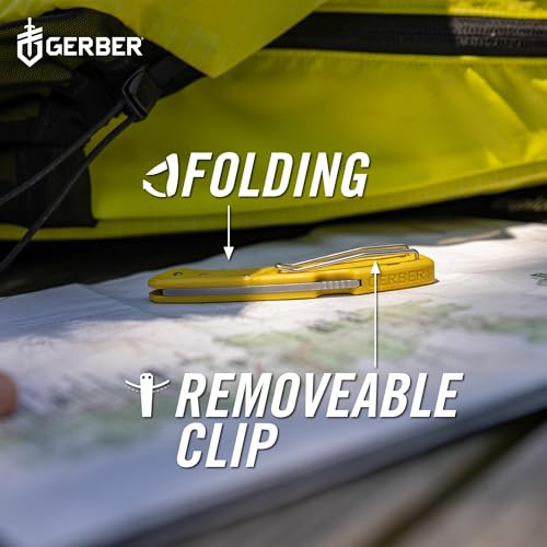 Gerber Gear LST - EDC Pocket Knife - Survival Tactical Tool for Travel, Camping & Outdoor Adventure - Lightweight & Compact Folding Knife - Stainless Steel Blade - Yellow - color: Yellow