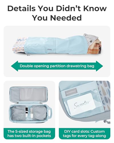 BAGSMART 6 Set /4 Set/2 Set Compression Packing Cubes for Travel, Lightweight Luggage Organizer Bags, Durable Space Saver Bags Travel Essentials - color: Starlight Bluen, size: Set of 6