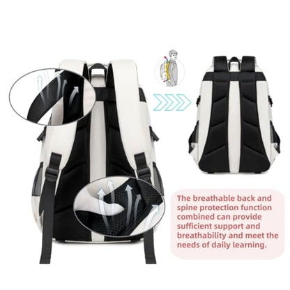 Laptop Backpack For Teen Boys Girls Durable Bookbag Middle High School Bag Women Men Waterproof Travel Daypack (2grey) - color: Grey
