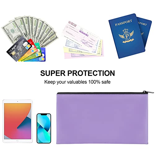 2 Pieces Money Bags with Zipper, 11x6.1 inch Money Pouch, Bank Bag, Cash Bag, Check Wallet, Cosmetics(Purple) - color: Purple, size: 2 Pieces