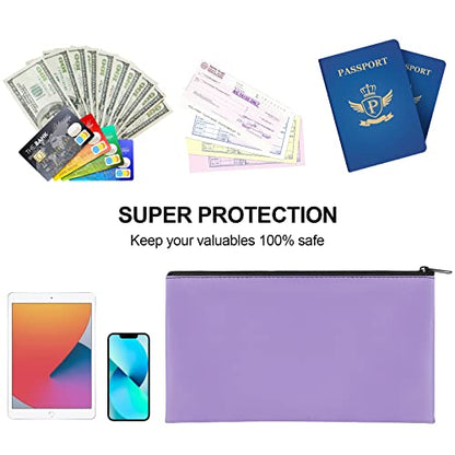 2 Pieces Money Bags with Zipper, 11x6.1 inch Money Pouch, Bank Bag, Cash Bag, Check Wallet, Cosmetics(Purple) - color: Purple, size: 2 Pieces