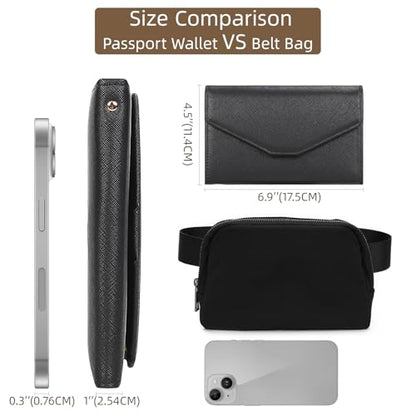 ZOPPEN Mulit-purpose Rfid Blocking Passport Holder Travel Wallet (Ver.4) Passport and Vaccine Card Holder ComboTri-fold Document Organizer Travel Essentials - color: # 1- black