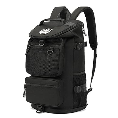 Kalesi Gym Duffle Bag Backpack 4-Way Waterproof with Shoes Compartment for travel Sport Hiking laptop (Black) - color: Black