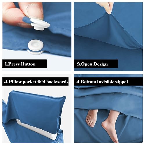 Sleeping Bag Liner,Travel Sheet & Adult Sleep Sack, Camping Sheets Travel Sleep Sack for Backpacking,Hotels & Hostels -Lightweight Single &Double Travel Sheet Camping Sheets - color: Double Blue