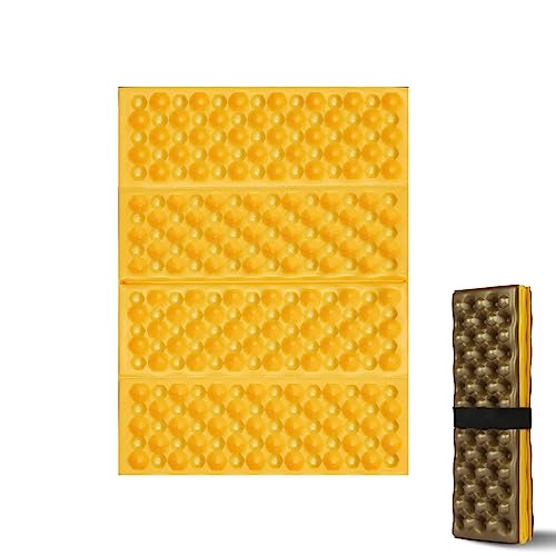 FOCHIER F Stadium Seat Pad, Camping Foam Pad, Foldable Z Stadium Seat Cushion Insulated Sitting Pad for Camping Backpacking Stadium Outdoor Picnic, Hiking, Mountaineering,Bleachers - color: Yellow-1PC
