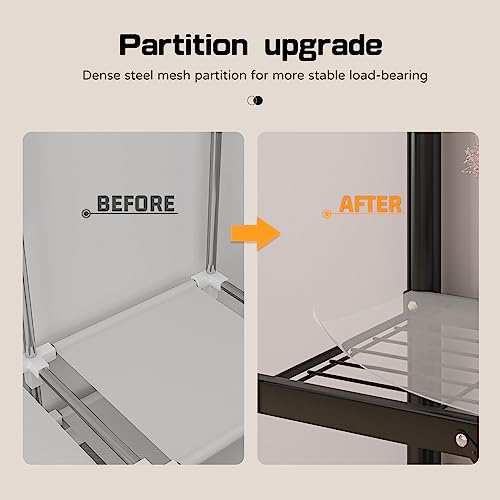 Gray Large Portable Armoire Wardrobe Closet with Foldable Clothing Wardrobe 25MM Steel Pipe Metal Frame Clothes Rack,One Piece Folding Design - size: 59.1 x 17.7 x 66.9 inches
