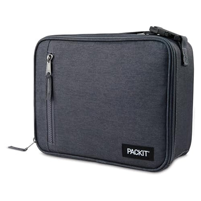 PackIt(R) Freezable Classic Lunch Box, City Charcoal, Built with EcoFreeze(R) Technology, Collapsible, Reusable, Zip Closure With Front Pocket and Buckle Handle, For Work Lunch - color: City Charcoal