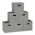 Household Essentials 84-1 Foldable Fabric Storage Bins Set of 6 Cubby Cubes with Handles Gray (Pack of 6) - color: Gray, size: 11” L x 11” W x 11” H (Pack of 6)