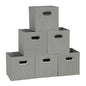 Household Essentials 84-1 Foldable Fabric Storage Bins Set of 6 Cubby Cubes with Handles Gray (Pack of 6) - color: Gray, size: 11” L x 11” W x 11” H (Pack of 6)
