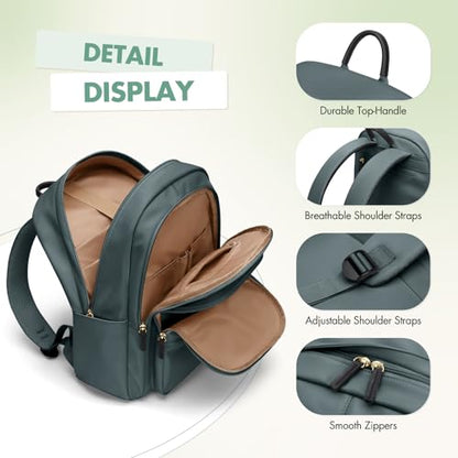 GOLF SUPAGS 15.6 Inch Women's Laptop Backpack, Water Resistant Work College Travel Daypack, Everyday Commuter Bag for Teacher Nurse (Atrovirens) - color: Atrovirens