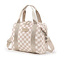 Lunch Bag Women Insulated Lunch Box,Cute Lunch bags,Reusable Large Capacity Leakproof Cooler Bag with Adjustable Shoulder Strap, Retro Lunch tote for Work Office Picnic Travel(Checker Beige Brown) - color: Beige brown