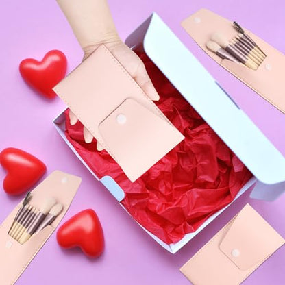 32 Sets Travel Makeup Brush Set Synthetic Fiber Face Foundation Make up Brushes Bridesmaid Gift with Travel Makeup Bag for Wedding Bridal Shower Favors Bachelorette Party Gift (Ivory Beige)