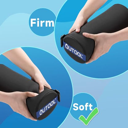 QUTOOL Lumbar Roll, Lumbar Support Pillow for Office Chair with Non-Slip Wider Strap, Back Pain Relief & Posture Improvement, Washable Cover, Office Desk & Car Accessories, Medium Soft - color: Medium Soft-lumbar Roll/Black
