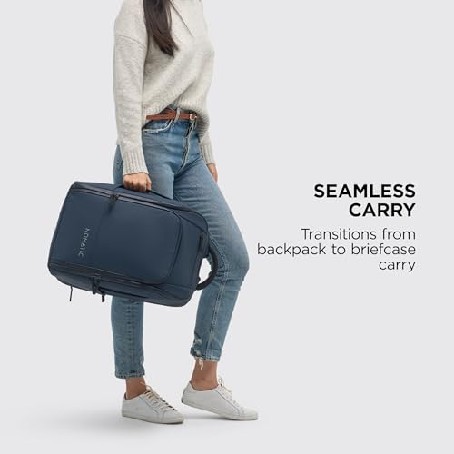 NOMATIC 20L Travel Pack - Mens Travel Backpack - Expandable to 30L - Water Resistant Daypack - TSA-Ready - Lightweight Business Traveling Backpack for Men - 16" Laptop Compartment - color: Navy, size: 20L