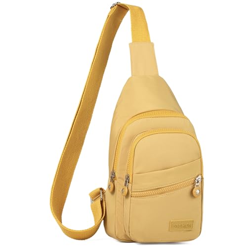 Banelu Small Sling Backpack Crossbody Bags for Women Men, Small Sling Bag Cross Body Bag Fanny Packs Crossbody Purses - Gold - color: H Gold