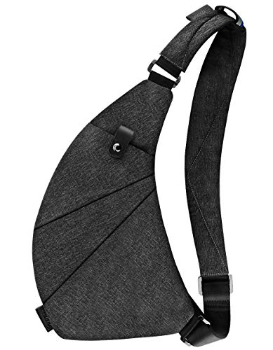 MRang Sling Crossbody Bags Trendy Travel Anti Theft Safe Purse Bags for Women Men Waterproof - color: Strap on Right Shoulder-black