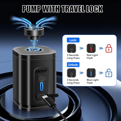 Vacuum Bags for Travel, Waterproof Compression Bags with Wireless Lockable Pump, Reusable Vacuum Packing Cubes Compatible with Suitcase, Luggage, Backpack (1, Black, 36L)