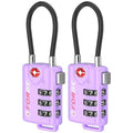 Forge TSA Approved Luggage Locks, Re-settable Combination with Alloy Body, Light Purple 2 PK, for Luggage, Suitcase, Backpack and More. - color: Purple 2 Pack