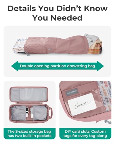 BAGSMART 6 Set /4 Set/2 Set Compression Packing Cubes for Travel, Lightweight Luggage Organizer Bags, Durable Space Saver Bags Travel Essentials - color: Brier Rose, size: Set of 6