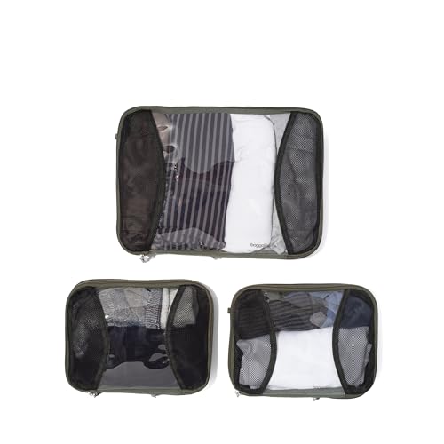 Baggallini Compression Cube 3-piece set - Lightweight Compression Packing Cubes for Travel - color: Thyme