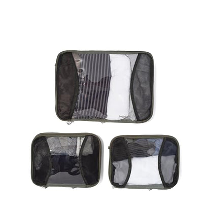 Baggallini Compression Cube 3-piece set - Lightweight Compression Packing Cubes for Travel - color: Thyme
