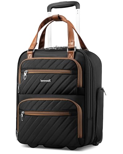 LUGGEX Underseat Carry On Luggage with Wheels, Stylish Lightweight Under Seat Luggage, Soft Sided Personal Item Suitcase for Short Trip (UX-Core, Chestnut Black, 16 Inch) - color: Chestnut Black, size: Underseat 16-inch