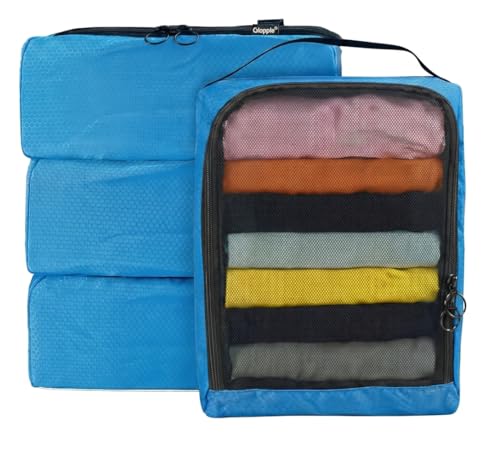 4-PACK Blue Organizer Cubes - Pack Luggage, Suitcase and Carry On Cubes - color: 4 PACK Blue Honeycomb