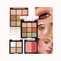 All-in-One Makeup Palette – 9 Color Matte & Pearlescent Eyeshadow, 4 Color Shimmer Highlighter, 2 Color Buildable Blush – Long Lasting, Blendable Face & Eye Makeup Kit (02#, 1 Count (Pack of 1)) - color: K02