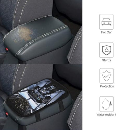 Airplane Cockpit Car Center Console Cover Pad,Airplane Cockpit Printed Universal Armrest Cover Pads Waterproof Vehicle Armrest Protector for Most Cars,Trucks and SUV