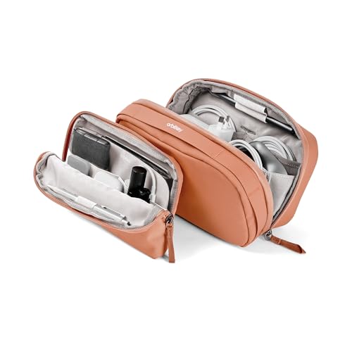 orbitkey 2-in-1 Tech Accessory Pouch with Detachable Slim Sleeve – Travel Electronics Organizer for Cables, Chargers, Earbuds, Power Bank – Compact Gadget Bag & Portable Tech Storage Case (Rose) - color: Rose