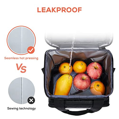 TOURIT Large Lunch Bag 14L Insulated Lunch Box Lunch Cooler for Men Women Work, Black - color: Black