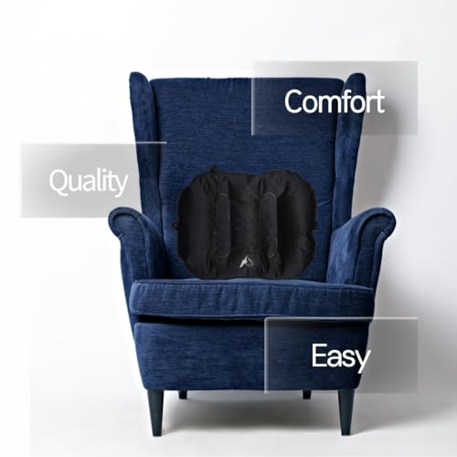 Lumbar Pillow - Inflatable Lumbar Pillow for Airplane Travel - Ideal Back Cushion or Lumbar Support Pillow to Keep You Comfortable While Sitting