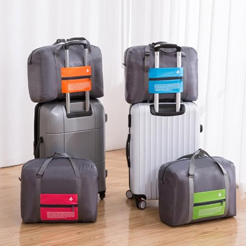 Travel Bag 4PCS Spirit Airlines Personal Item Bag 18x14x8 Foldable Travel Duffel Bag Tote Carry on Luggage Duffle Overnight for Women and Men - color: 4 PCS