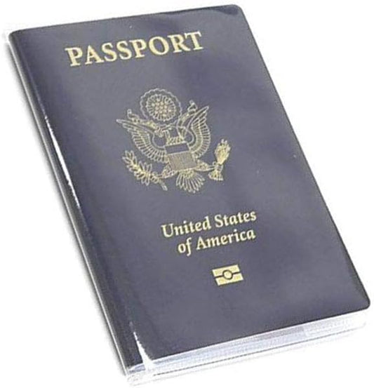 2-Pack Passport Holder Set, Clear Transparent Frosted Passport Cover Holder Case Organizer ID Card Travel ProtectorTravel Document Organizer for Men & Women (Clear x1 + Frosted x1) - color: Clear x1 + Frosted x1