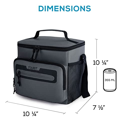 TOURIT Large Lunch Bag 14L Insulated Lunch Box Lunch Cooler for Men Women Work, Black - color: Y-Dark Gray