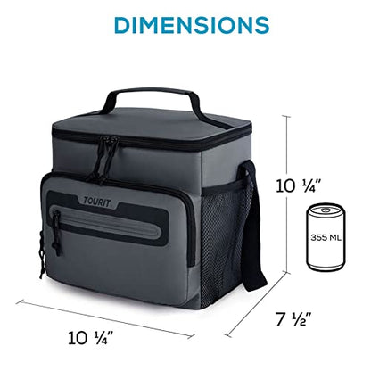 TOURIT Large Lunch Bag 14L Insulated Lunch Box Lunch Cooler for Men Women Work, Black - color: Y-Dark Gray