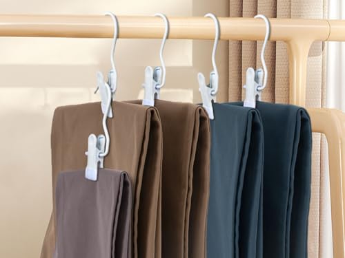 Hangers Clips,Stainless Hooks for Closet Hooks,Heavy Duty Clothespins Laundry Hanging Hooks,Travel Portable Clothes,Boot Tall Towel Hats Socks Pants and Bras (10, Matte Black) - color: Matte Black
