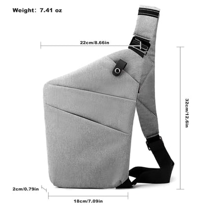 Anti Theft Travel Bag, One Shoulder Large Capacity Cross-body Bag Chest Fashion Lightweight Sling Bags for Travel Sports - color: Grey, style: Right Shoulder